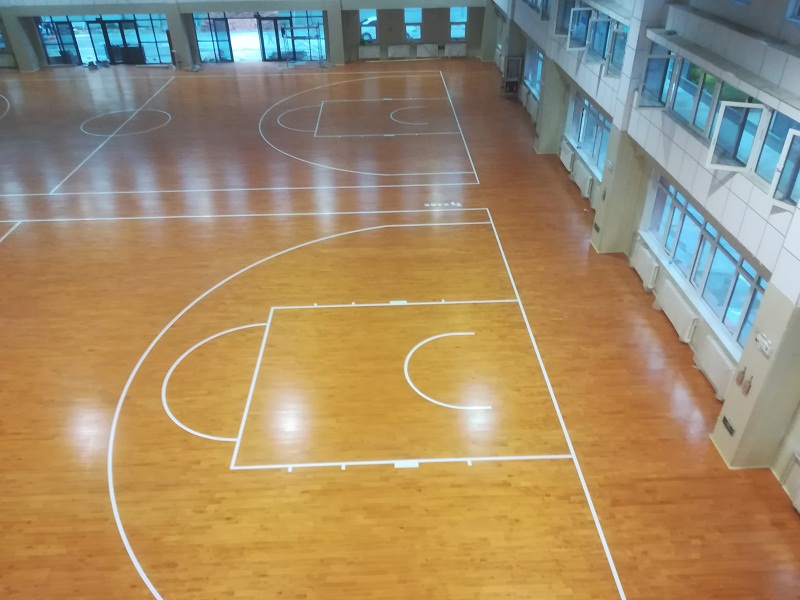 寧海銀川實(shí)驗中學(xué)體育館籃球場(chǎng)木地板竣工驗收